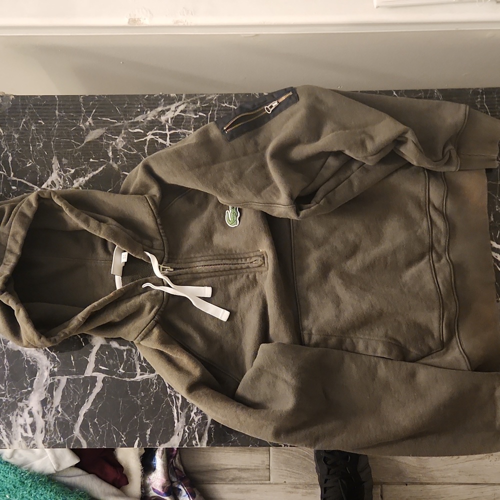 Green Lacoste hoodie